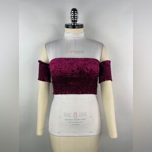 💚 3351. Crushed Velvet Smocked Crop Top